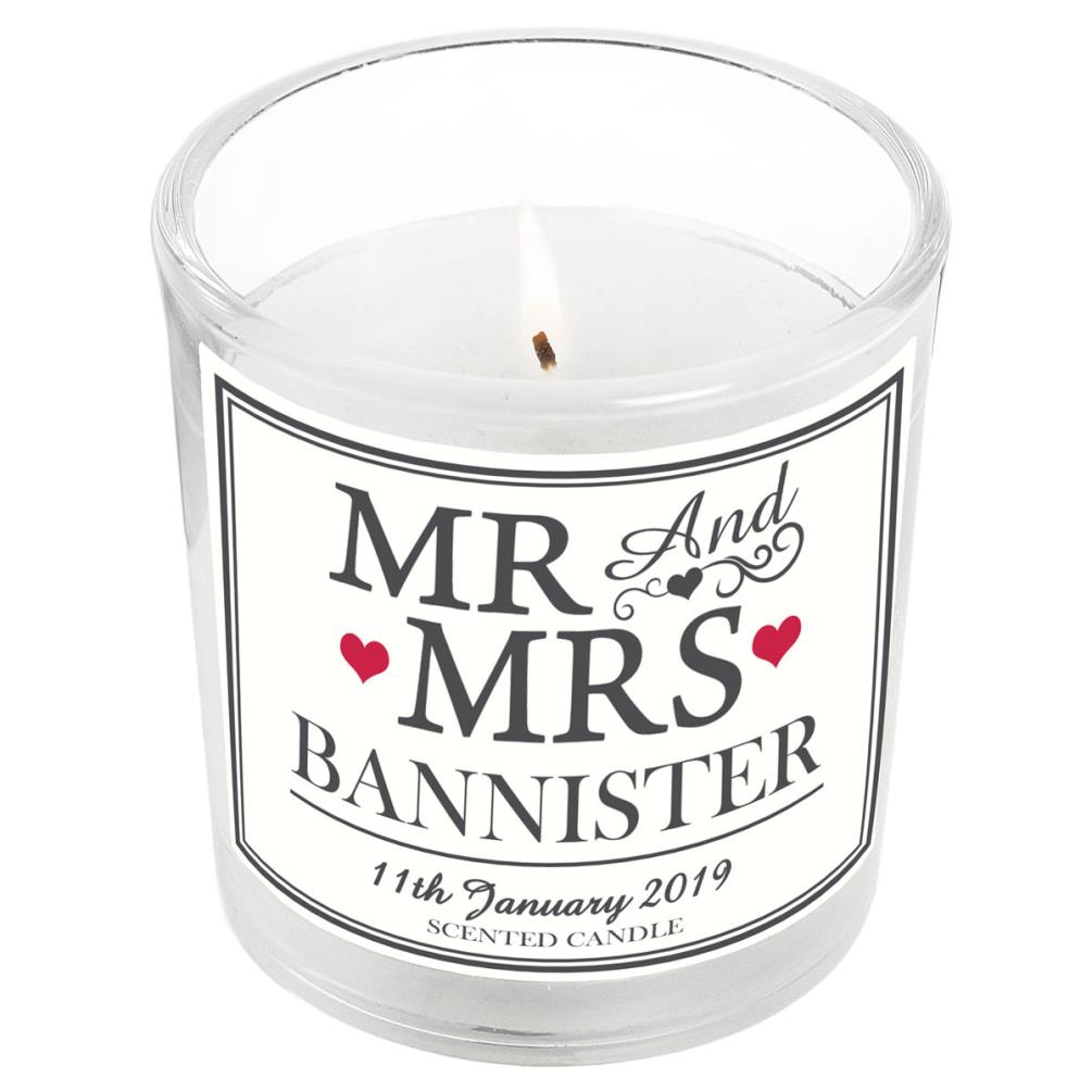 Personalised Mr & Mrs Scented Jar Candle £8.99